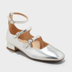 Wild Fable - Women's Liia Strappy Mary Jane Heels - Wild Fable  Silver